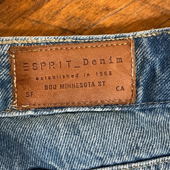 Vintage 90s Esprit Denim Straight Leg Jeans Distressed Med Wash size 27 - Picture 5 of 11